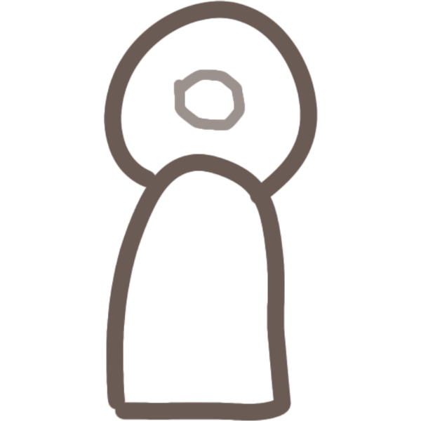 A person with a hexagon indicating they are an internal identity/have parts.